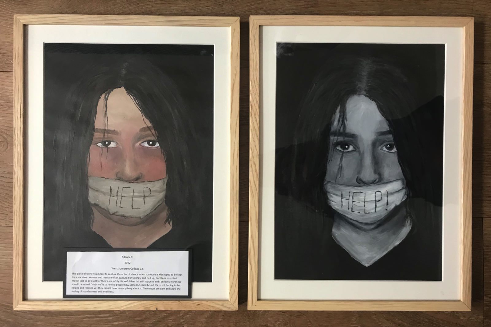 Silenced 1 & 2 - by a West Somerset College Art Student