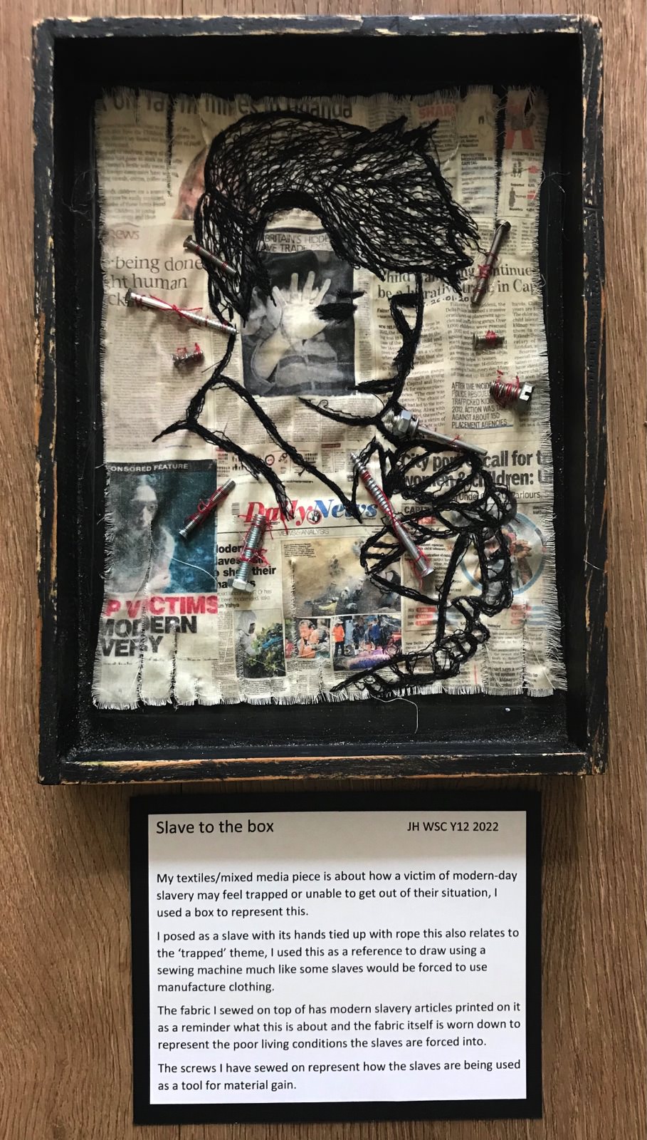 Slave to the Box - by a West Somerset College Art Student